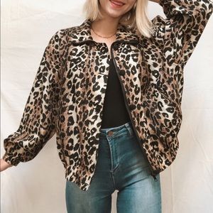 Vintage cheetah print bomber jacket